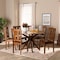 Baxton Studio Mare Modern and Contemporary Transitional Walnut Brown Finished Wood 7-Piece Dining Set 177-11379-10893-Zoro - alternate 9